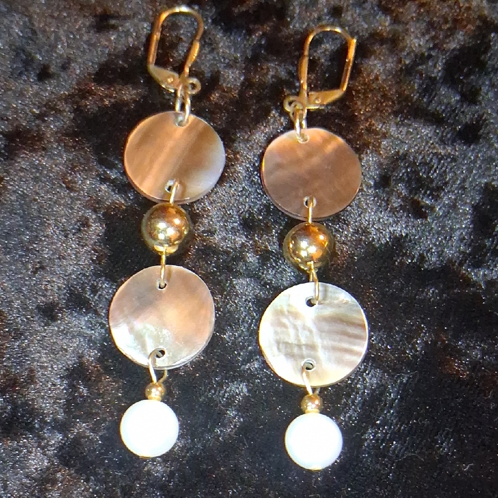 Vintage Gold and White Pearl Earrings